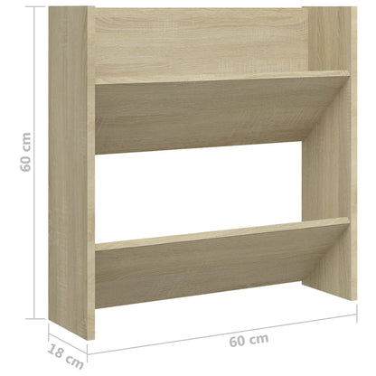 Scarpiere a Muro 2pz Rovere Sonoma 60x18x60cm Legno Multistrato - homemem39