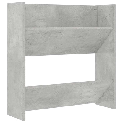 Scarpiera a Muro Grigio Cemento 60x18x60cm in Legno Multistrato