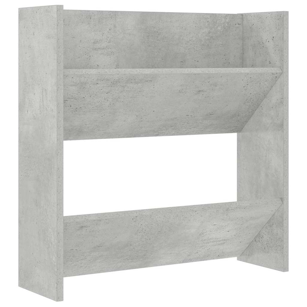 Scarpiera a Muro Grigio Cemento 60x18x60cm in Legno Multistrato