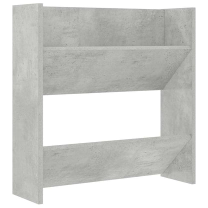 Scarpiera a Muro Grigio Cemento 60x18x60cm in Legno Multistrato