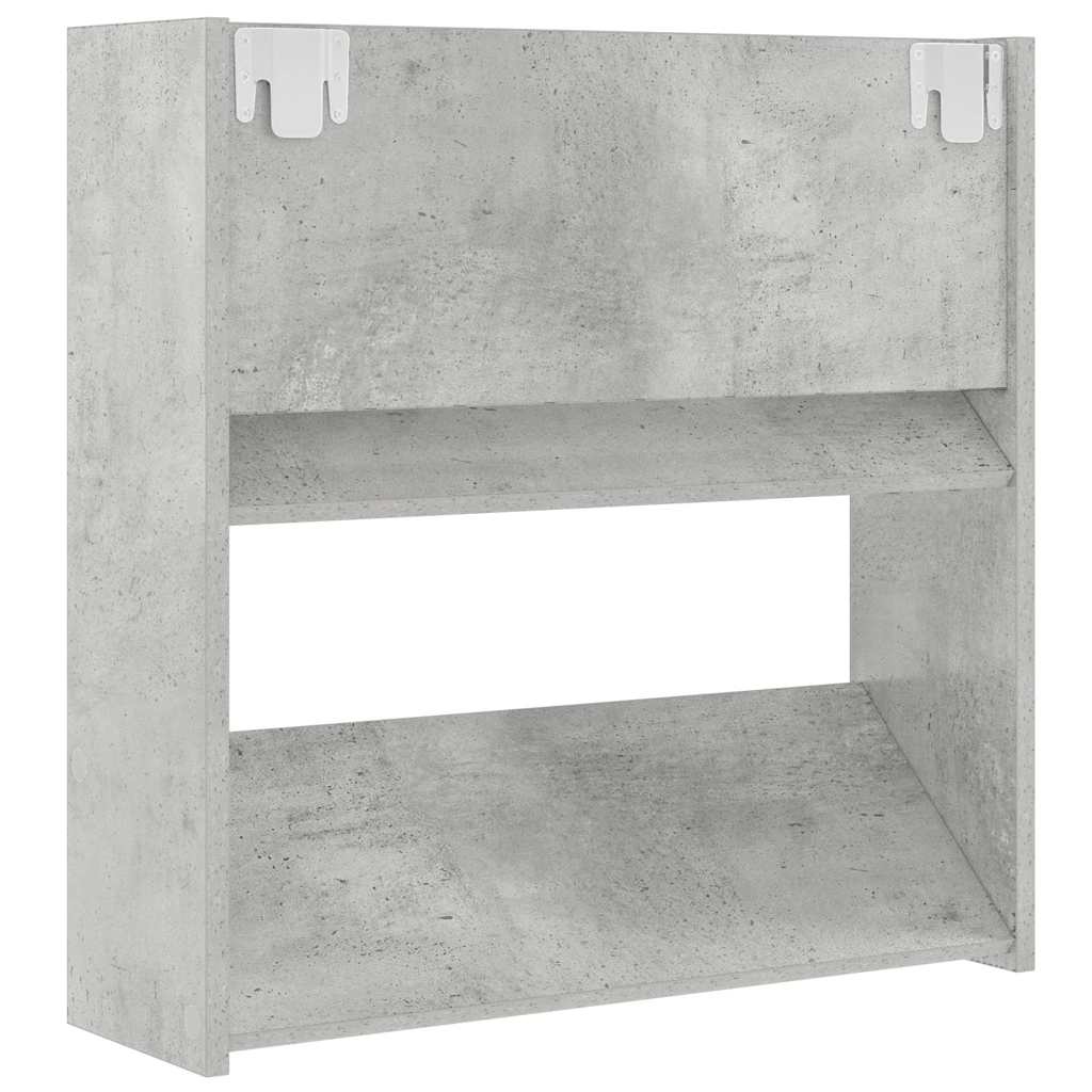 Scarpiera a Muro Grigio Cemento 60x18x60cm in Legno Multistrato