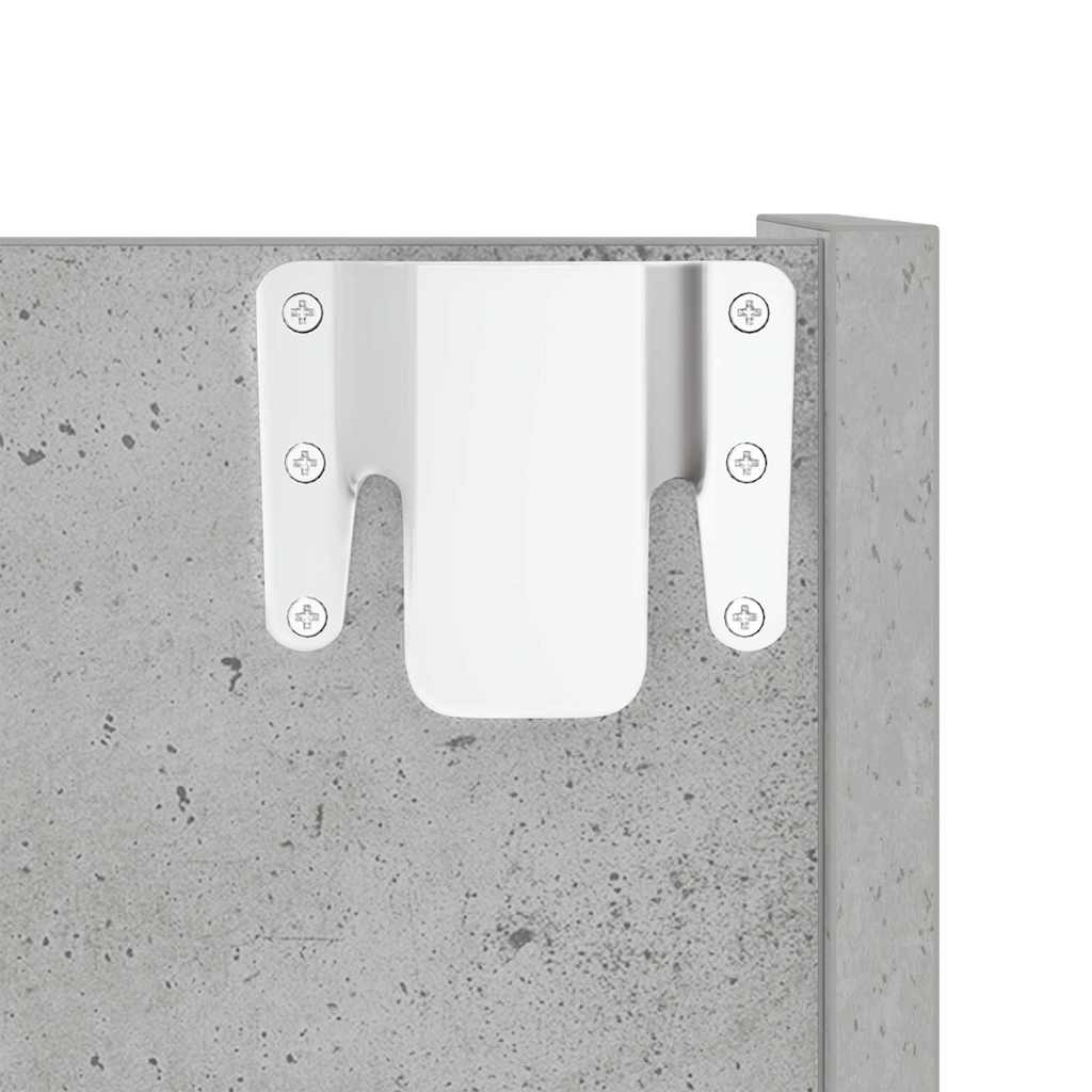 Scarpiera a Muro Grigio Cemento 60x18x60cm in Legno Multistrato