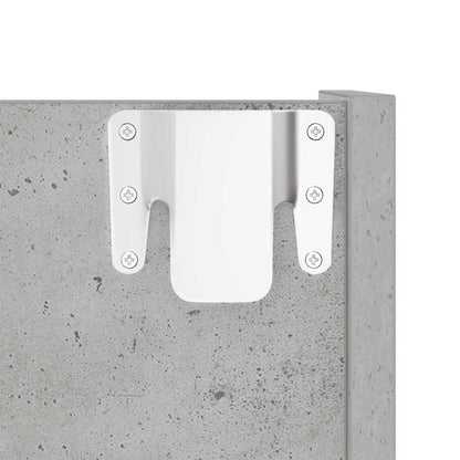 Scarpiera a Muro Grigio Cemento 60x18x60cm in Legno Multistrato
