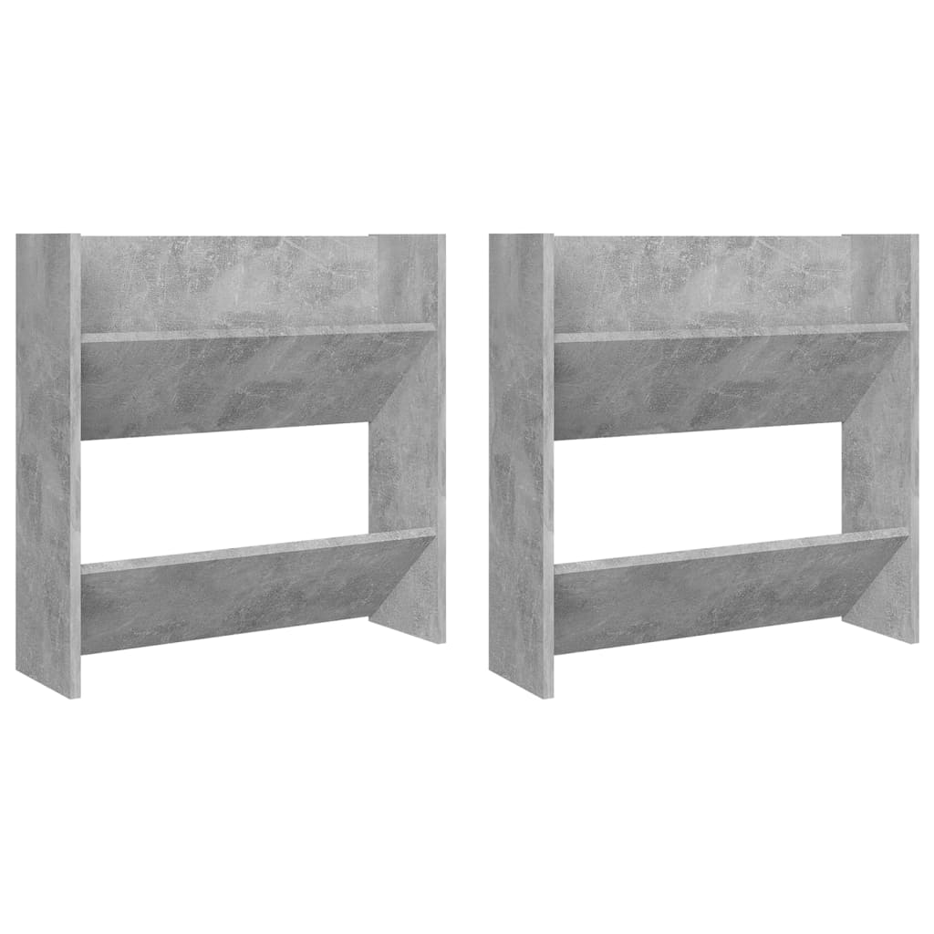 Scarpiere Muro 2pz Grigio Cemento 60x18x60cm Legno Multistrato - homemem39