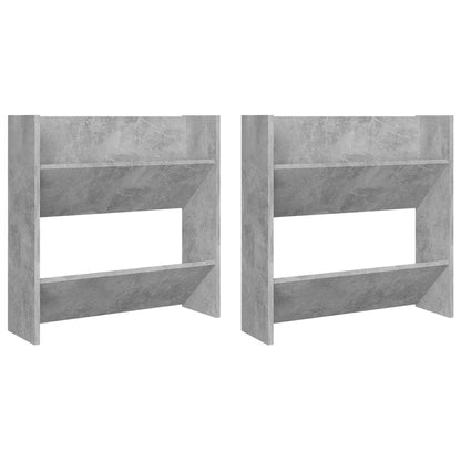 Scarpiere Muro 2pz Grigio Cemento 60x18x60cm Legno Multistrato - homemem39