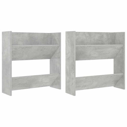 Scarpiere Muro 2pz Grigio Cemento 60x18x60cm Legno Multistrato