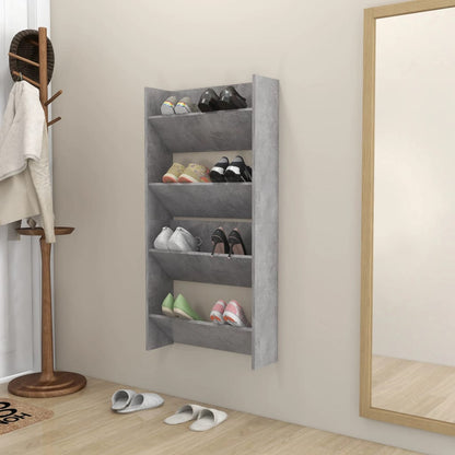 Scarpiere Muro 2pz Grigio Cemento 60x18x60cm Legno Multistrato - homemem39