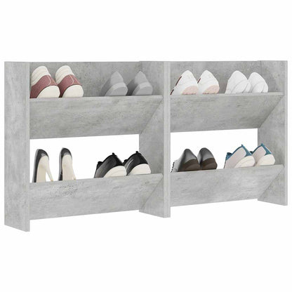 Scarpiere Muro 2pz Grigio Cemento 60x18x60cm Legno Multistrato