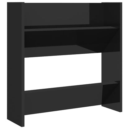 Scarpiere a Muro 4pz Nero Lucido 60x18x60cm Legno Multistrato - homemem39