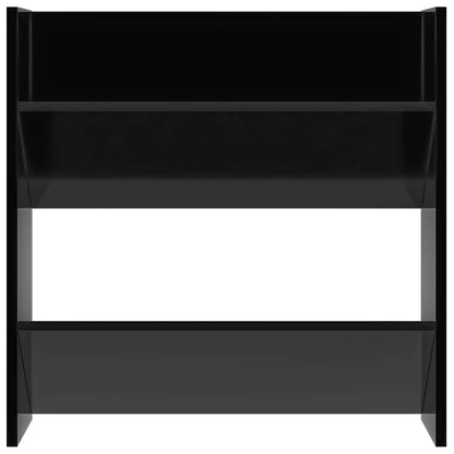 Scarpiere a Muro 4pz Nero Lucido 60x18x60cm Legno Multistrato
