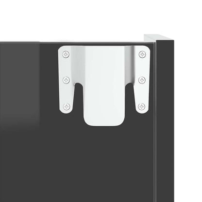 Scarpiera a Muro Grigio Lucido 60x18x60 cm in Legno Multistrato