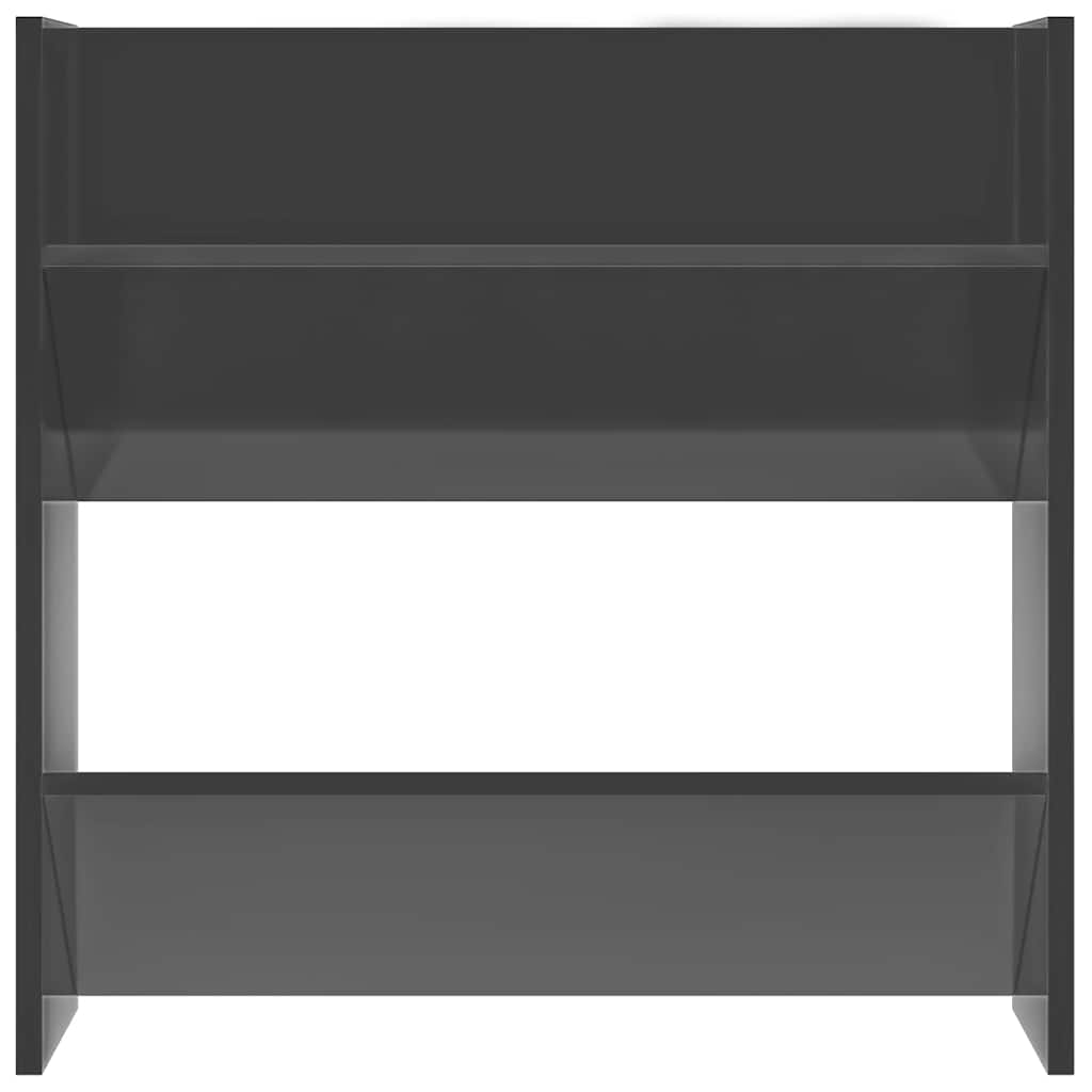 Scarpiere a Muro 2pz Grigio Lucido 60x18x60cm Legno Multistrato