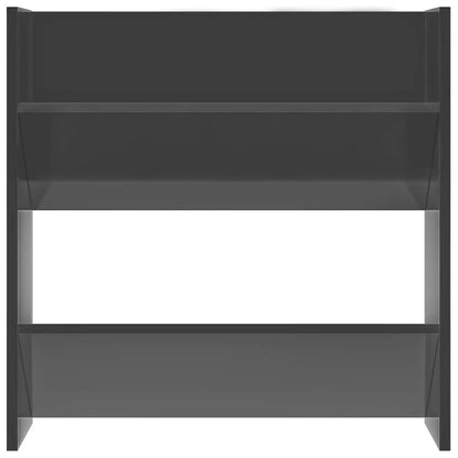 Scarpiere a Muro 2pz Grigio Lucido 60x18x60cm Legno Multistrato