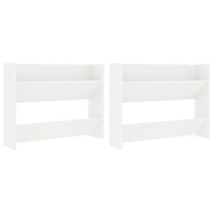 Scarpiere a Muro 2pz Bianche 80x18x60 cm in Legno Multistrato