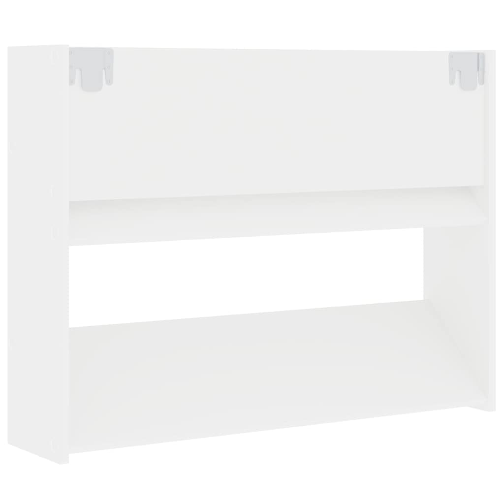Scarpiere a Muro 2pz Bianche 80x18x60 cm in Legno Multistrato