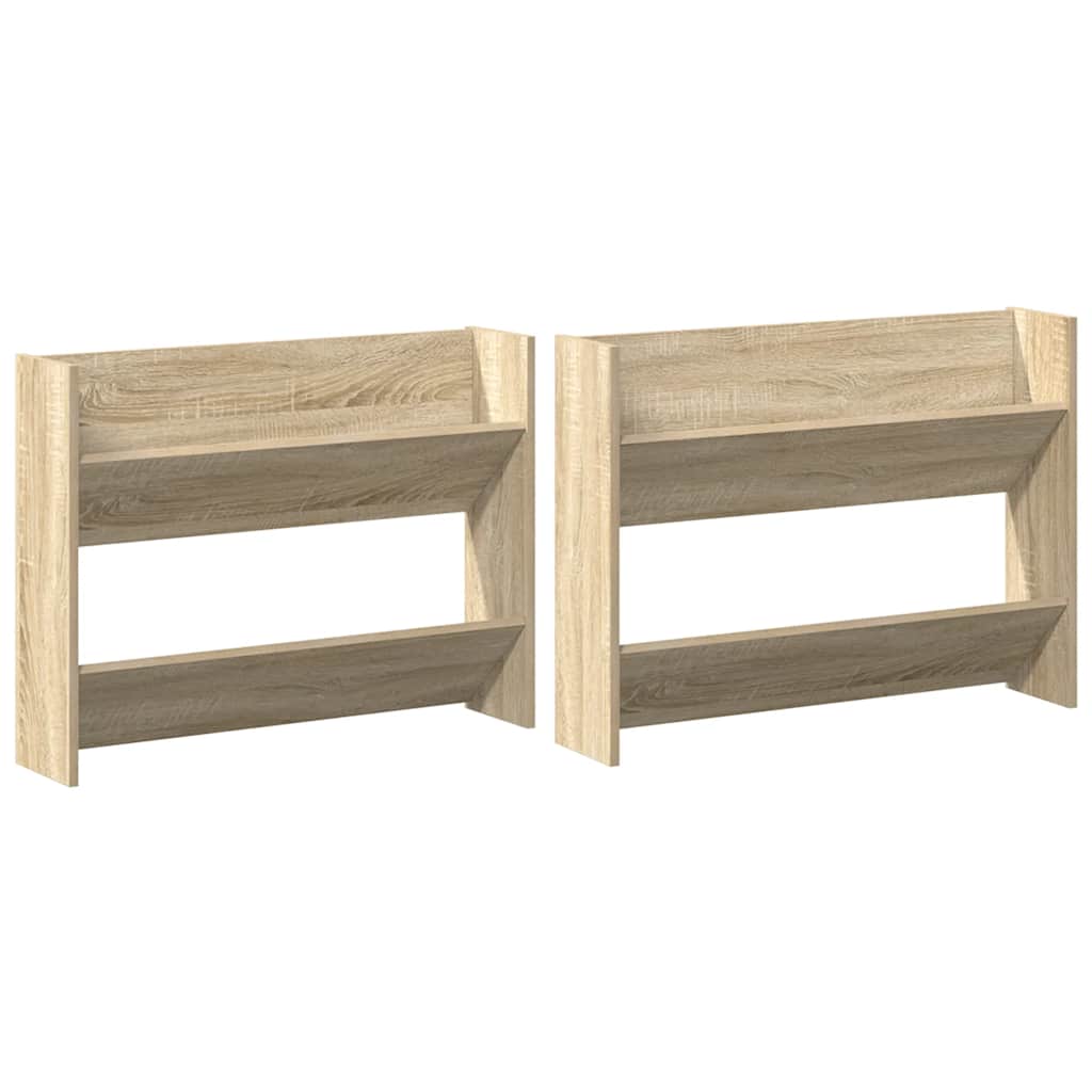 Scarpiere a Muro 2pz Rovere Sonoma 80x18x60cm Legno Multistrato - homemem39