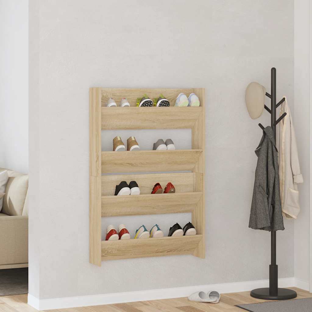 Scarpiere a Muro 2pz rovere sonoma legno multistrato
