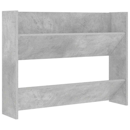Scarpiera a Muro Grigio Cemento 80x18x60cm in Legno Multistrato