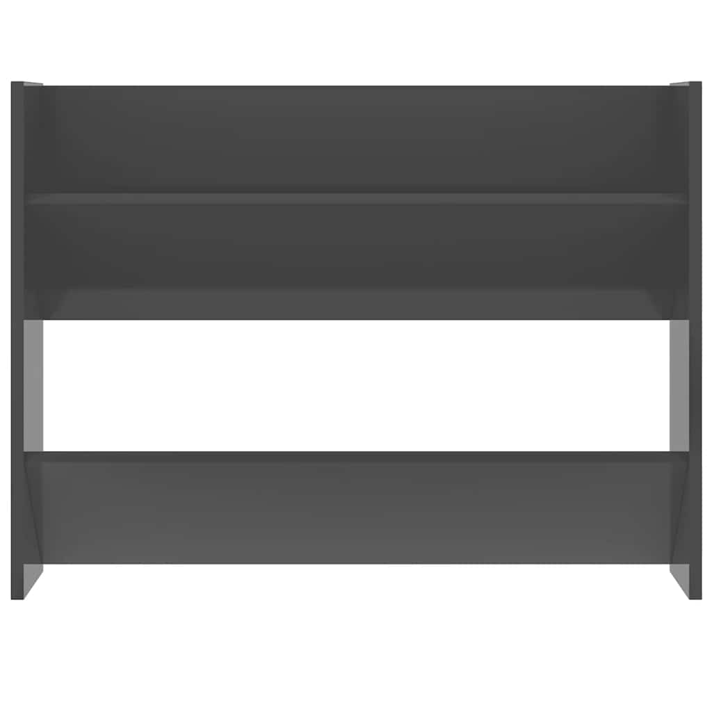 Scarpiera a Muro Grigio Lucido 80x18x60 cm in Legno Multistrato