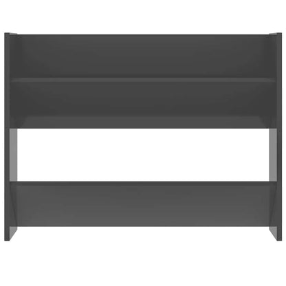 Scarpiera a Muro Grigio Lucido 80x18x60 cm in Legno Multistrato