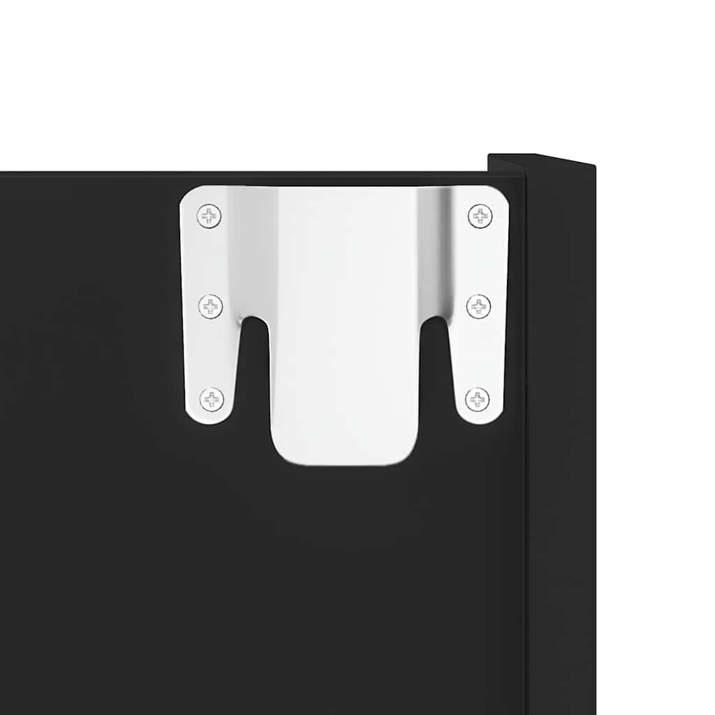 Black Wall Shoe Rack 80x18x90 cm in Multilayer Wood