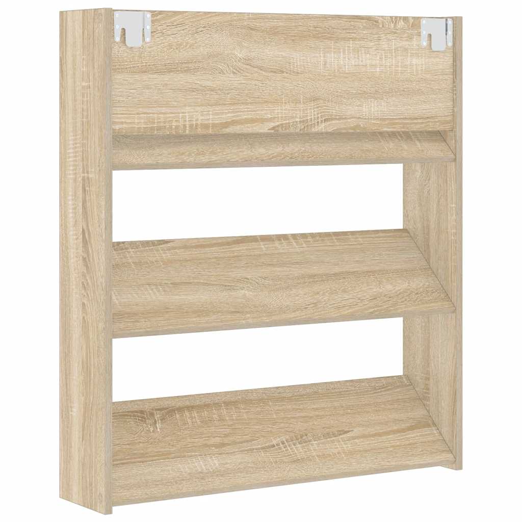Scarpiera a Muro Rovere Sonoma 80x18x90 cm in Legno Multistrato | homemem39