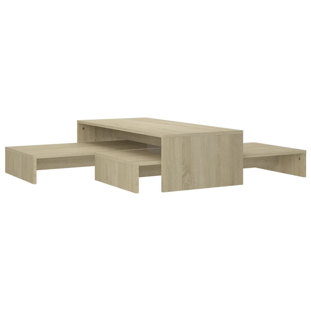 Set Tavolini Estraibili Rovere Sonoma 100x100x26,5 Multistrato | homemem39