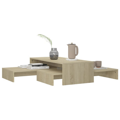 Set Tavolini Estraibili Rovere Sonoma 100x100x26,5 Multistrato | homemem39