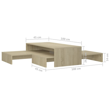 Set Tavolini Estraibili Rovere Sonoma 100x100x26,5 Multistrato | homemem39