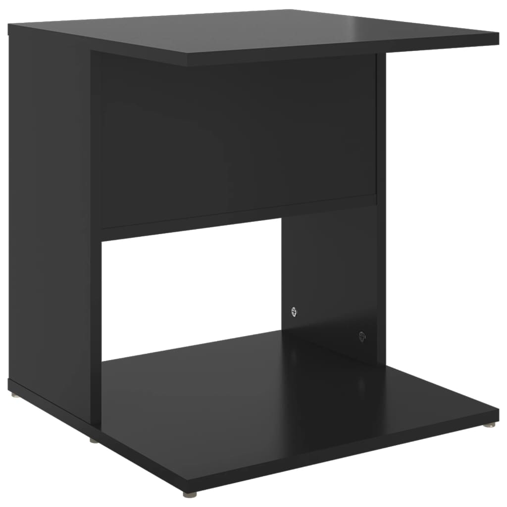 Tavolino Nero Lucido 45x45x48 cm in Legno Multistrato