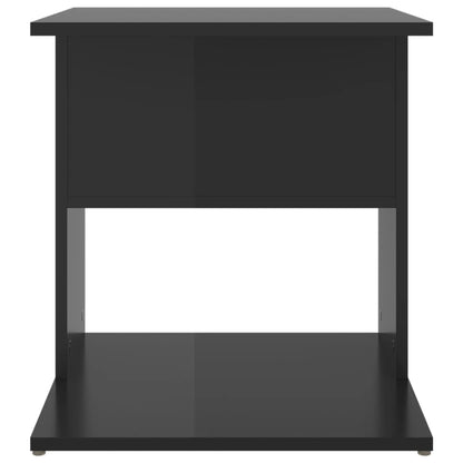 Tavolino Nero Lucido 45x45x48 cm in Legno Multistrato