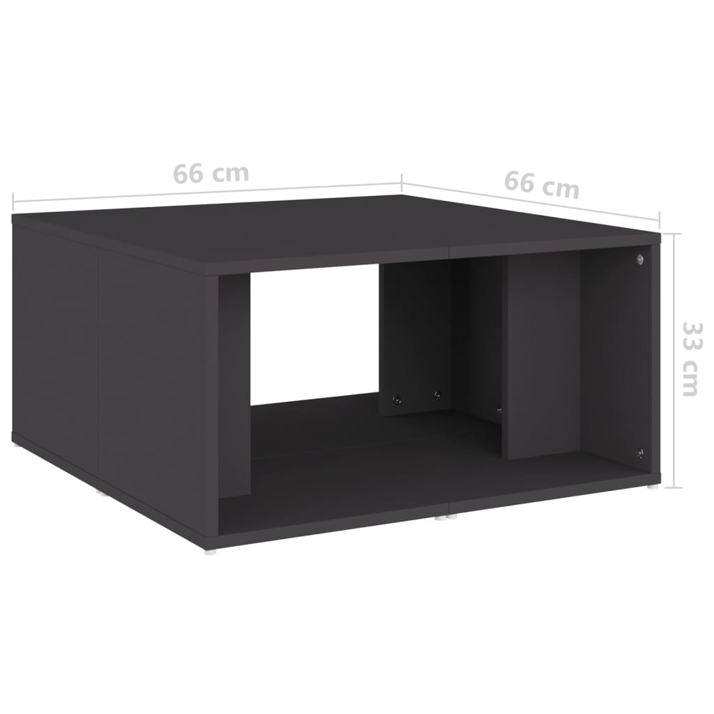 Tavolini da Salotto 4 pz Grigi 33x33x33 cm in Multistrato | homemem39