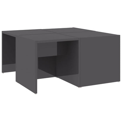 Tavolini Salotto 4pz Grigio Lucido 33x33x33cm Legno Multistrato | homemem39