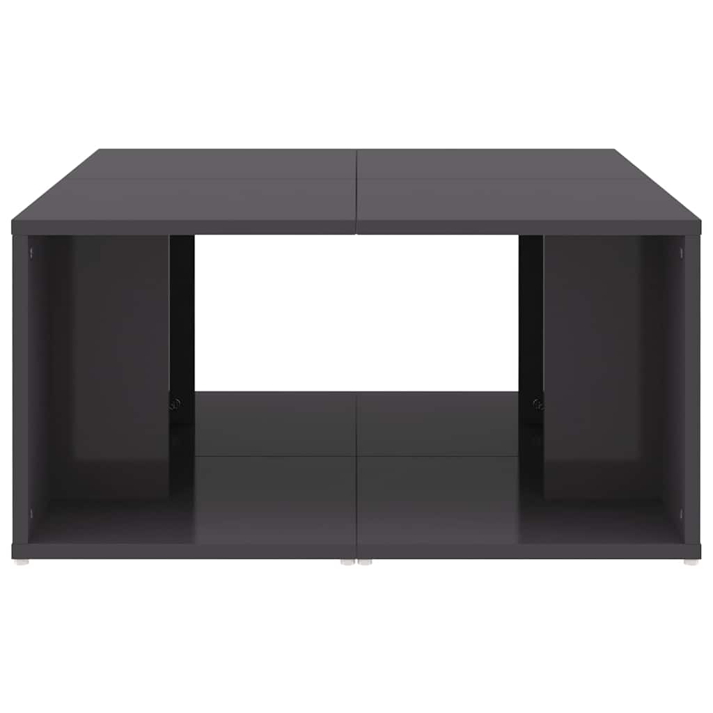 Tavolini Salotto 4pz Grigio Lucido 33x33x33cm Legno Multistrato