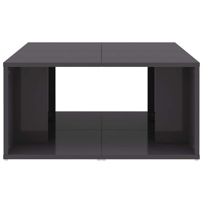 Tavolini Salotto 4pz Grigio Lucido 33x33x33cm Legno Multistrato