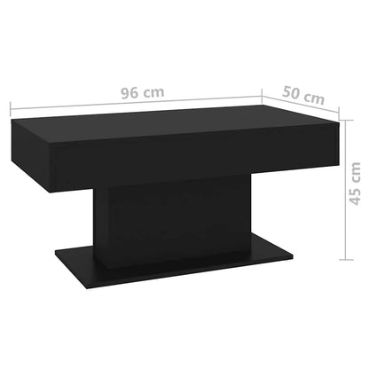Tavolino da Salotto Nero 96x50x45 cm in Legno Multistrato | homemem39