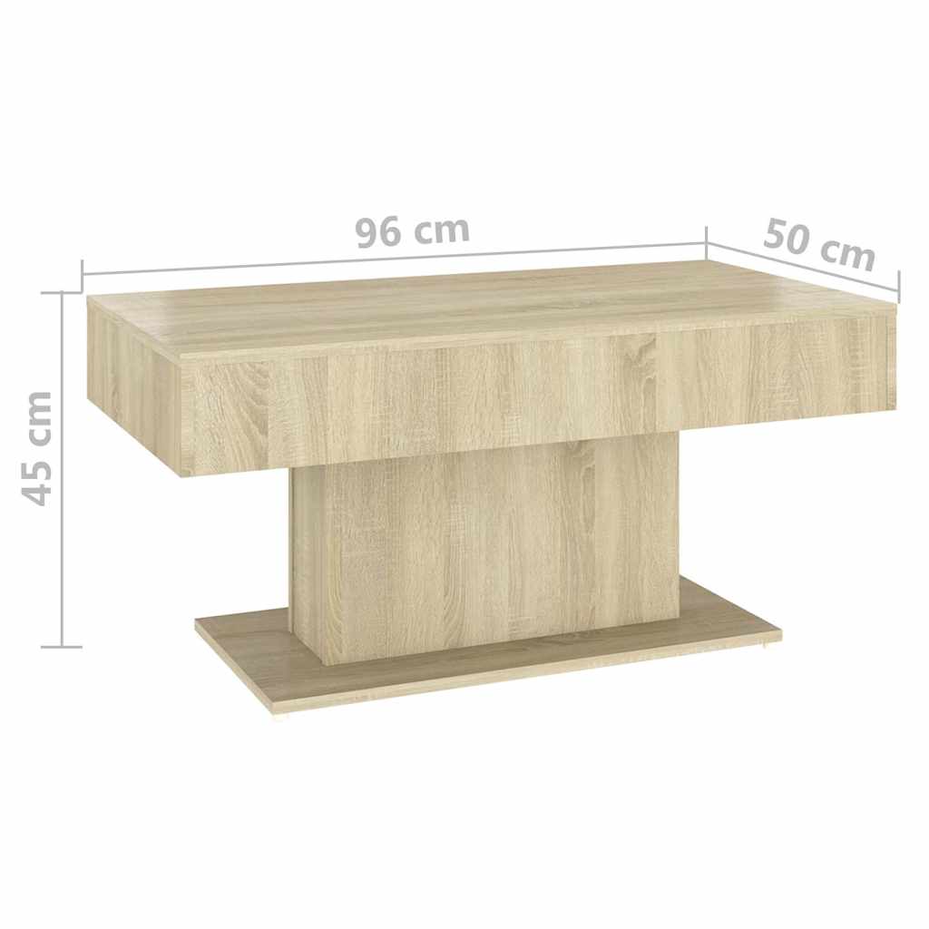 Tavolino da Salotto Rovere Sonoma 96x50x45cm Legno Multistrato