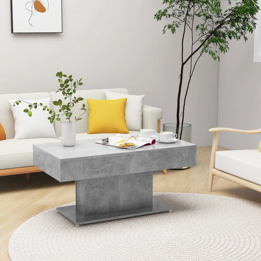 Tavolino da Salotto Grigio Cemento 96x50x45cm Legno Multistrato | homemem39