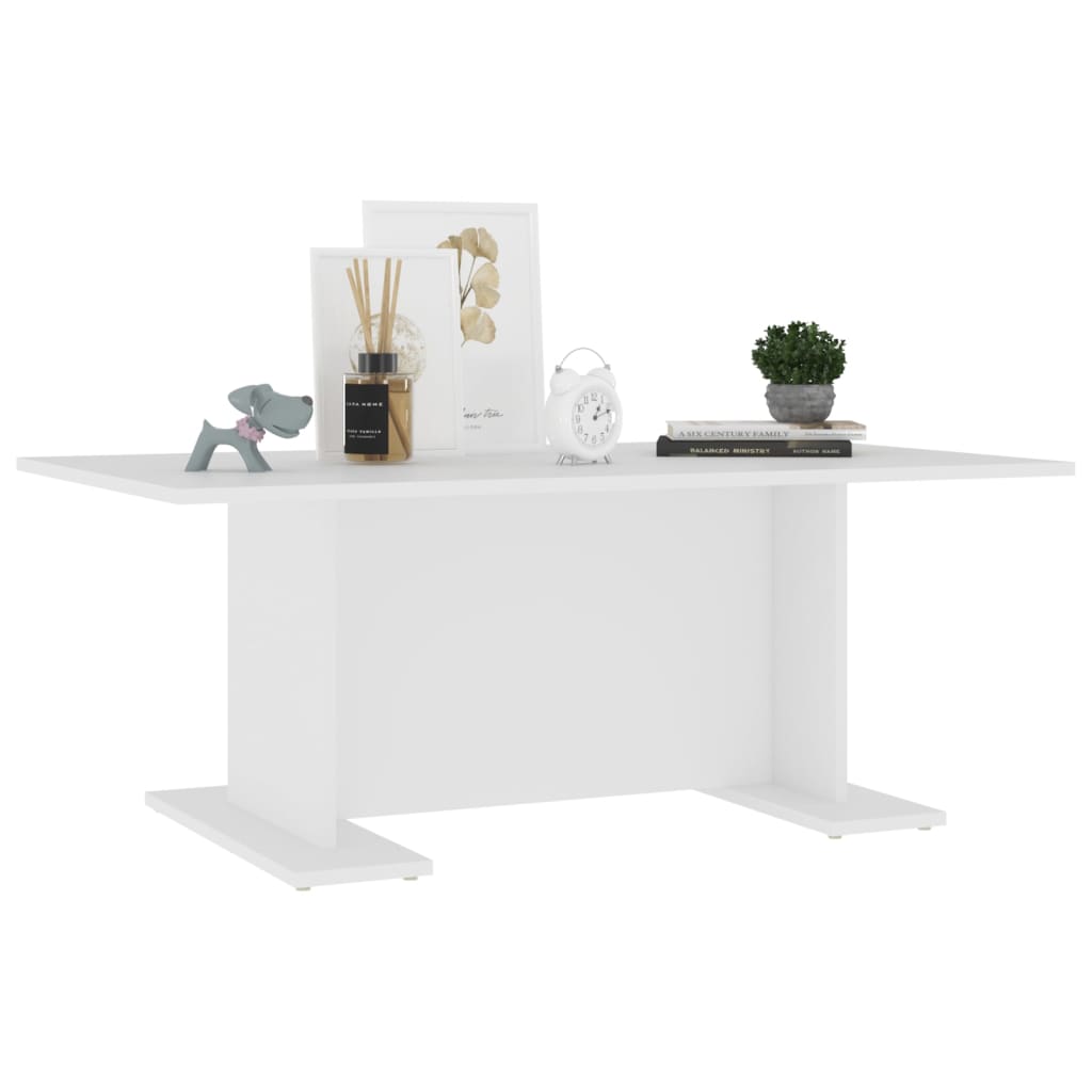 Tavolino da Salotto Bianco 103,5x60x40 cm in Legno Multistrato | homemem39