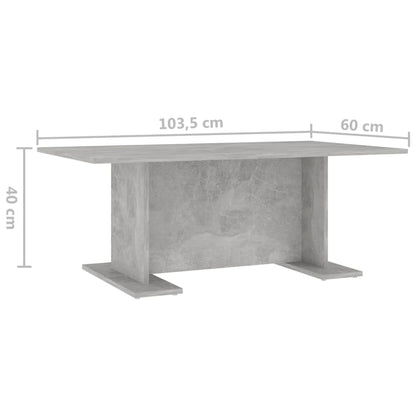 Tavolino Salotto Grigio Cemento 103,5x60x40cm Legno Multistrato | homemem39