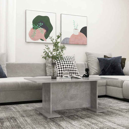 Tavolino Salotto Grigio Cemento 103,5x60x40cm Legno Multistrato