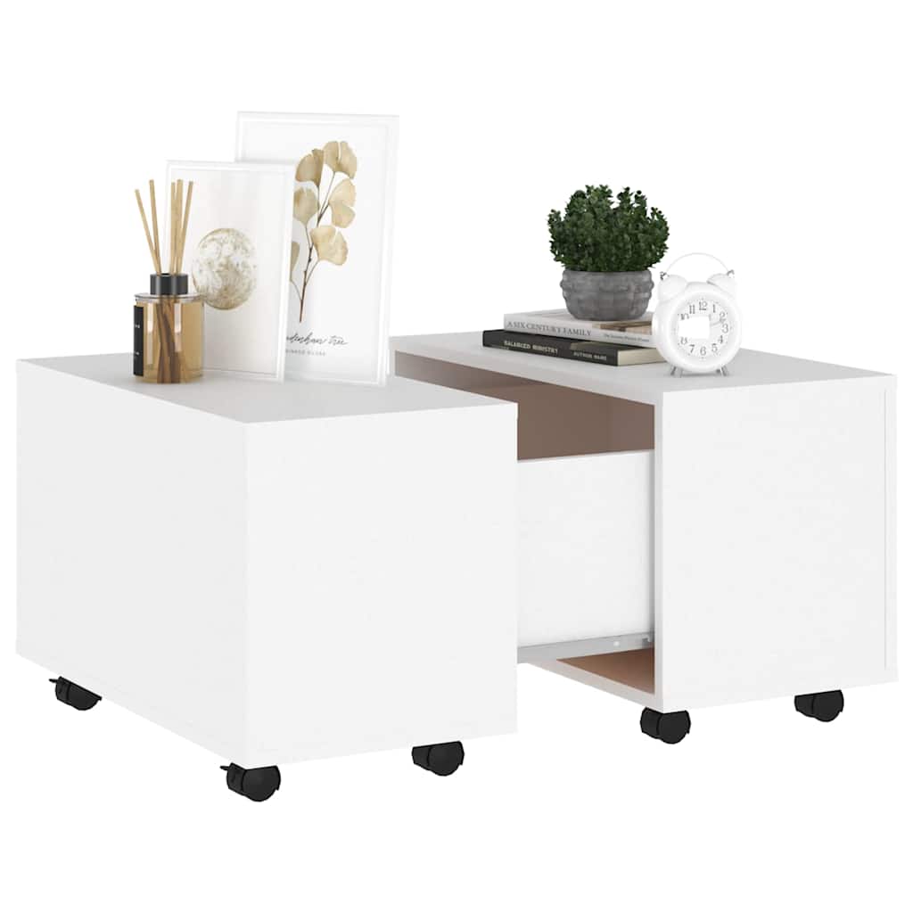 Tavolino da Salotto Bianco 60x60x38 cm in Legno Multistrato