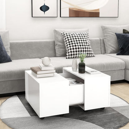 Tavolino da Salotto Bianco 60x60x38 cm in Legno Multistrato | homemem39