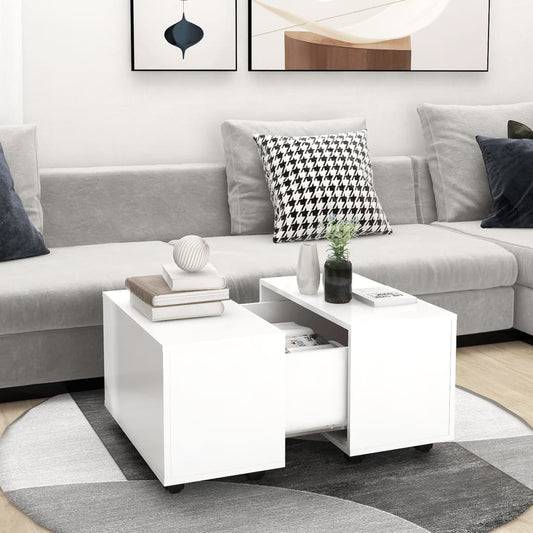 Tavolino da Salotto Bianco 60x60x38 cm in Legno Multistrato | homemem39