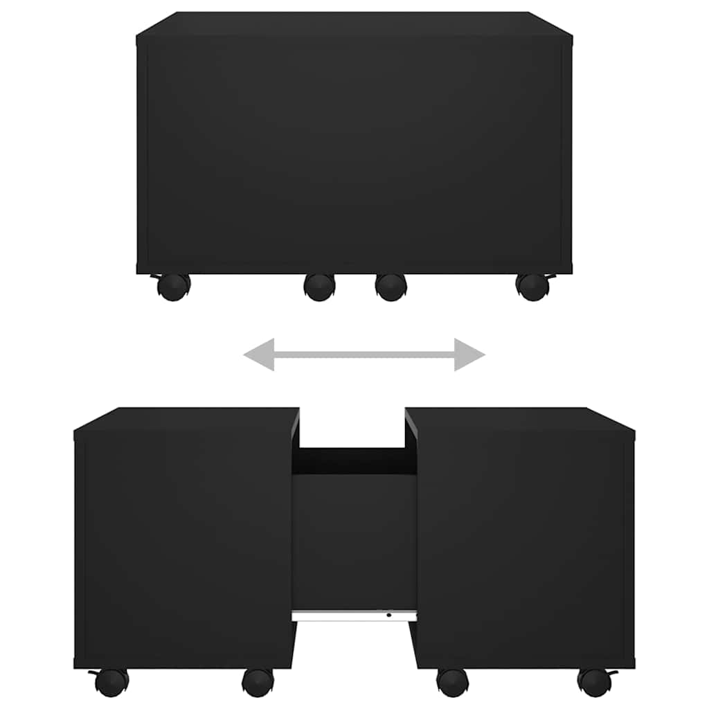 Tavolino da Salotto Nero 60x60x38 cm in Legno Multistrato