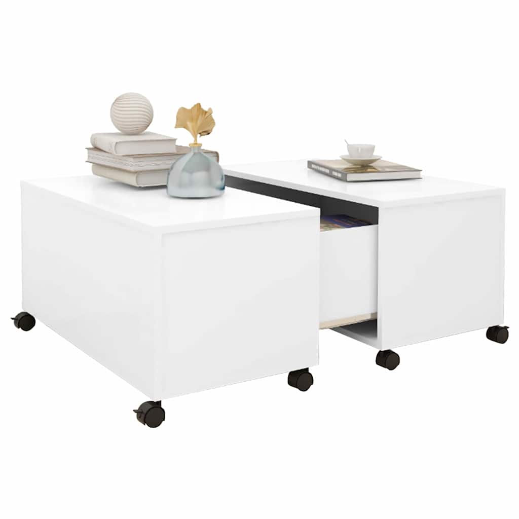 Tavolino da Salotto Bianco 75x75x38 cm in Legno Multistrato
