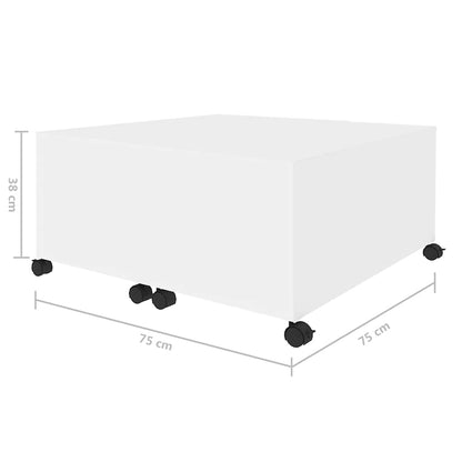 Tavolino da Salotto Bianco 75x75x38 cm in Legno Multistrato