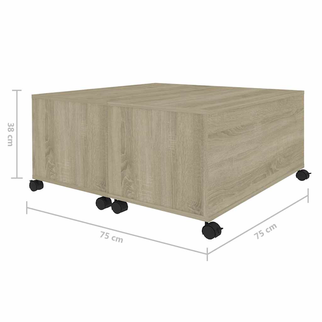 Tavolino da Salotto Rovere Sonoma 75x75x38 cm Legno Multistrato