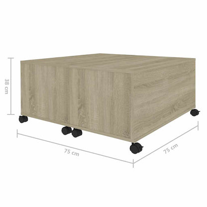Tavolino da Salotto Rovere Sonoma 75x75x38 cm Legno Multistrato