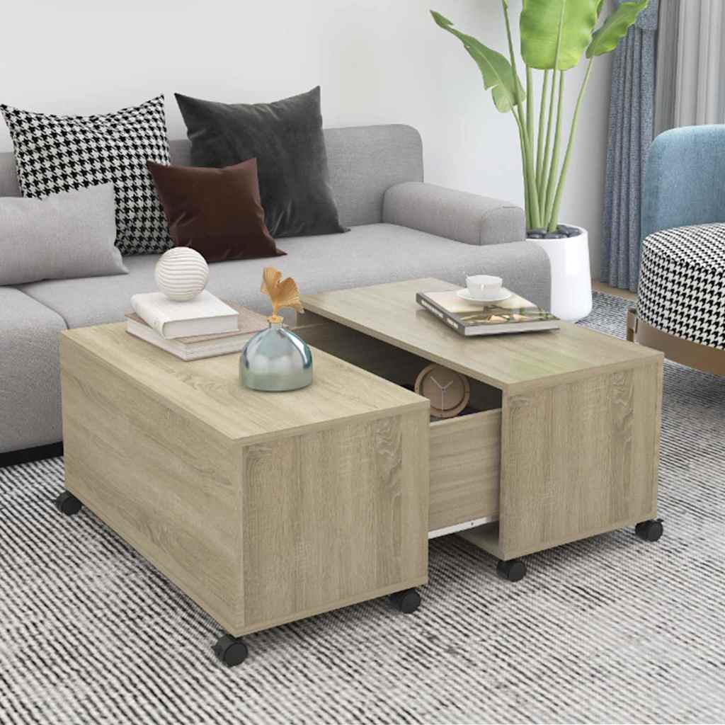 Tavolino da Salotto Rovere Sonoma 75x75x38 cm Legno Multistrato